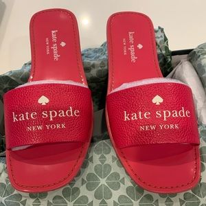 Kate Spade hot pink leather slides